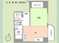エイジトピア山手の居室(Aタイプ間取)