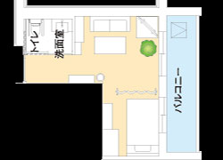 ロイヤル川口の居室(Bタイプ間取)