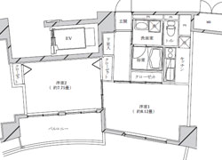 横濱ライフエスコート中山の居室(Hﾀｲﾌﾟ間取)