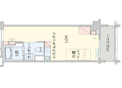 アビタシオン京成千葉中央の居室(Cタイプ間取)
